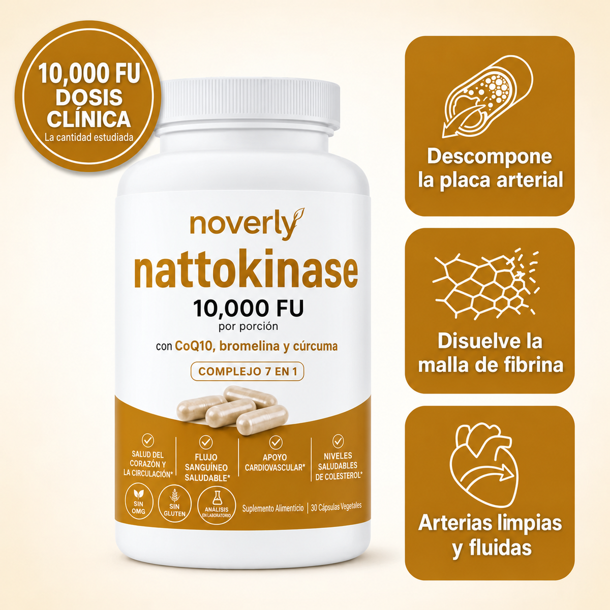 Nattokinasa de máxima potencia 10 000 FU — Apoyo circulatorio