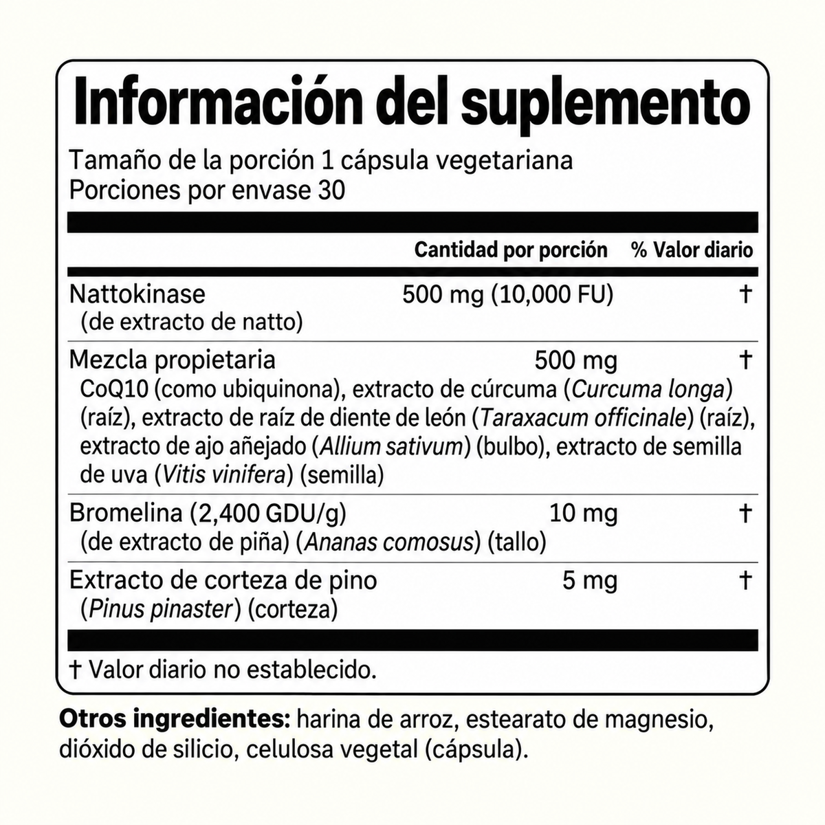 Nattokinasa de máxima potencia 10 000 FU — Apoyo circulatorio